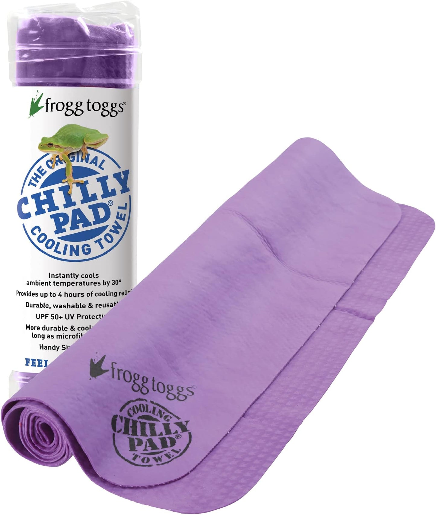 Frogg Toggs Chilly Pad, Instant Cooling Towel, Long Lasting, Reusable, Sports And Outdoors Neck Towel 33x13 - Deep Purple