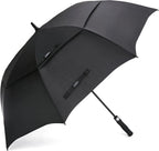 G4free 47/54/62/68/72 Inch Golf Umbrella Windproof Auto Open Large Umbrella | Oversized Stick Umbrella, Extra Large, Vented Double Canopy, Waterproof 210t Pongee Fabric, Fiberglass Frame, Eva Foam Handle - Black