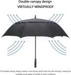 G4free 47/54/62/68/72 Inch Golf Umbrella Windproof Auto Open Large Umbrella | Oversized Stick Umbrella, Extra Large, Vented Double Canopy, Waterproof 210t Pongee Fabric, Fiberglass Frame, Eva Foam Handle - Black