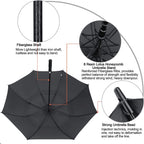 G4free 47/54/62/68/72 Inch Golf Umbrella Windproof Auto Open Large Umbrella | Oversized Stick Umbrella, Extra Large, Vented Double Canopy, Waterproof 210t Pongee Fabric, Fiberglass Frame, Eva Foam Handle - Black