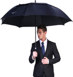 G4free 47/54/62/68/72 Inch Golf Umbrella Windproof Auto Open Large Umbrella | Oversized Stick Umbrella, Extra Large, Vented Double Canopy, Waterproof 210t Pongee Fabric, Fiberglass Frame, Eva Foam Handle - Black