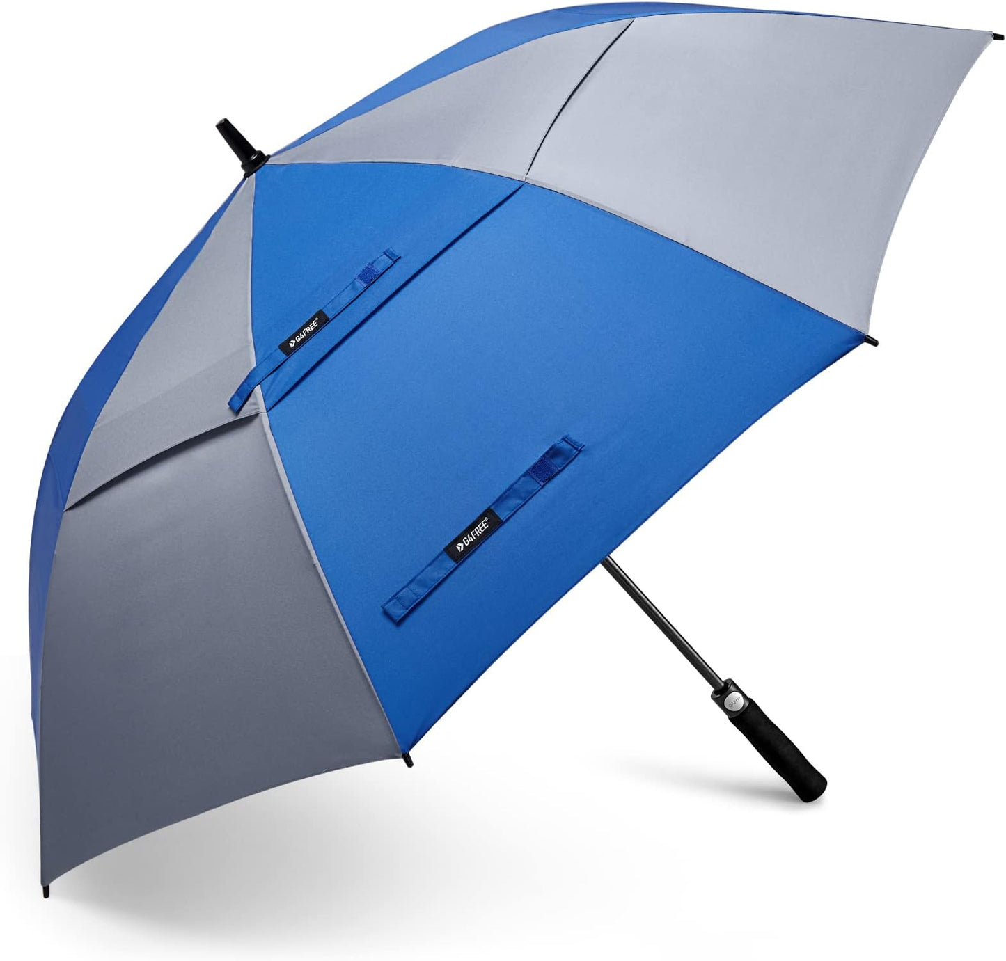 G4free 47/54/62/68/72 Inch Golf Umbrella Windproof Auto Open Large Umbrella | Oversized Stick Umbrella, Extra Large, Vented Double Canopy, Waterproof 210t Pongee Fabric, Fiberglass Frame, Eva Foam Handle - Sapphire/gray