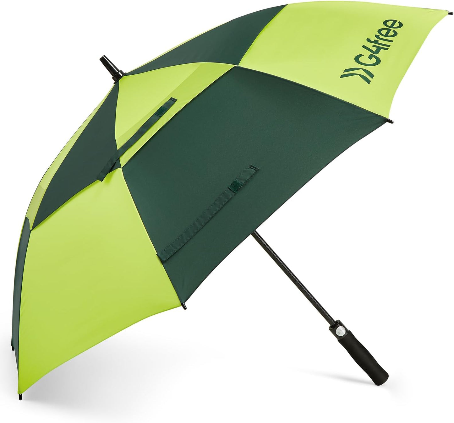 G4free 47/54/62/68/72 Inch Golf Umbrella Windproof Auto Open Large Umbrella | Oversized Stick Umbrella, Extra Large, Vented Double Canopy, Waterproof 210t Pongee Fabric, Fiberglass Frame, Eva Foam Handle - Fluorescent/dark Green