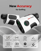 Gf2 Golf Rangefinder With Slope, 1300 Yards Laser Range Finder, 7.5x Magnification, Flag Pole Locking Vibration 0.3 Yard Accuracy, Rechargeable Magnetic Golf Accessories Gift For Men Women - Black