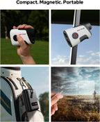 Gf2 Golf Rangefinder With Slope, 1300 Yards Laser Range Finder, 7.5x Magnification, Flag Pole Locking Vibration 0.3 Yard Accuracy, Rechargeable Magnetic Golf Accessories Gift For Men Women - Black