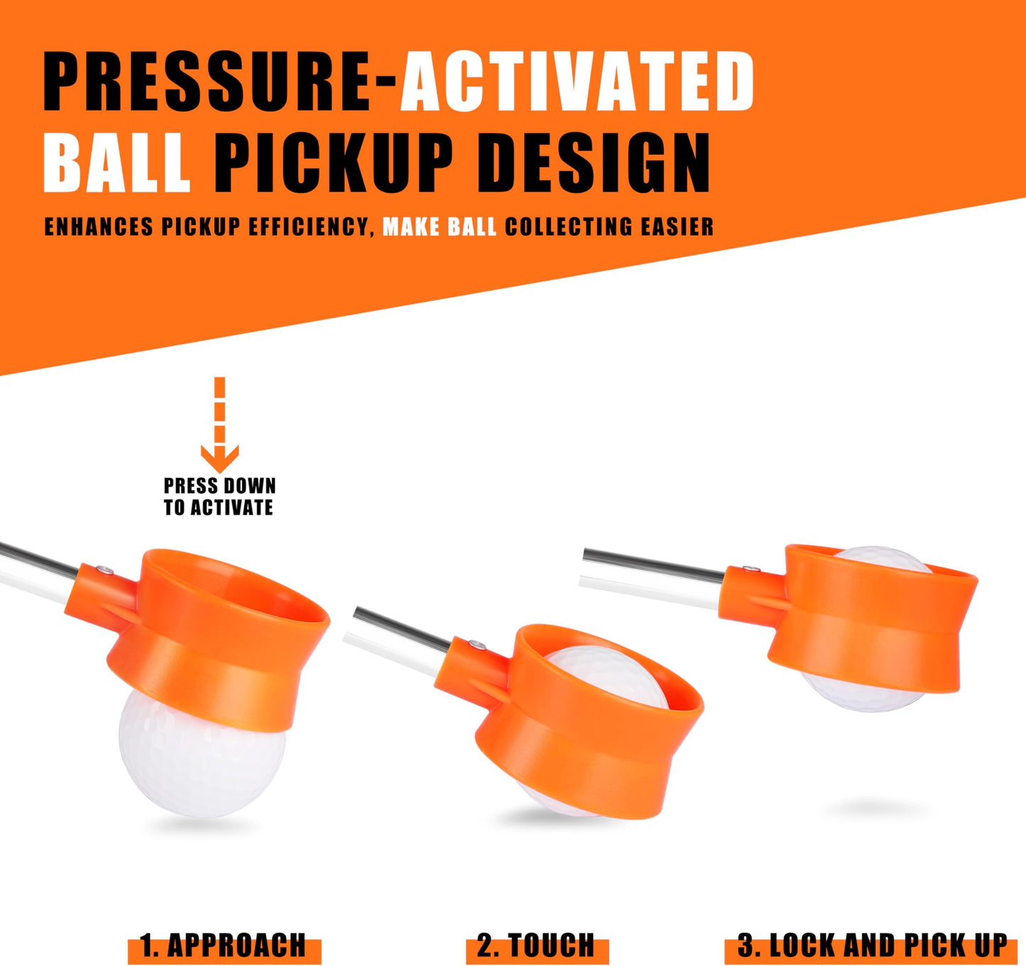 Golf Ball Retriever Telescopic For Water, 9ft/12ft/9.01ft/16.3ft/20ft Stainless Steel Golf Ball Retriever, Professional Golf Ball Retriever - 12ft