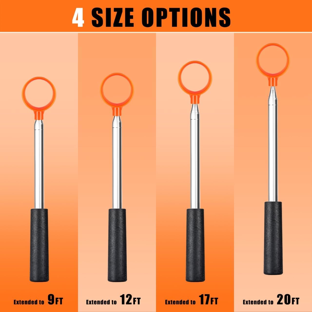 Golf Ball Retriever Telescopic For Water, 9ft/12ft/9.01ft/16.3ft/20ft Stainless Steel Golf Ball Retriever, Professional Golf Ball Retriever - 12ft