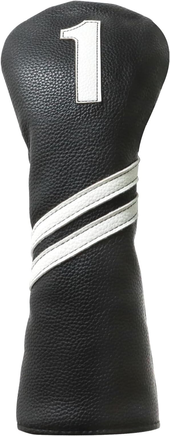 Golf Club Covers,4pcs Or 1pc Golf Headcovers For Woods And Driver Fairway Hybrids Women Men - Premium Pu Leather With Interchangeable Tags & Magnetic Blade And Mallet Putter Covers - Driver Head Cover - Black