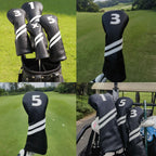 Golf Club Covers,4pcs Or 1pc Golf Headcovers For Woods And Driver Fairway Hybrids Women Men - Premium Pu Leather With Interchangeable Tags & Magnetic Blade And Mallet Putter Covers - Golf Club Covers - 4pcs Black