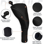 Golf Club Head Covers Set (4 Pcs) For Fairway Woods, Driver, And Hybrids - Long Neck Mesh Design With Interchangeable 3/4/5/6/7/x Number Tags - Golf Accessories For Men And Women - Black