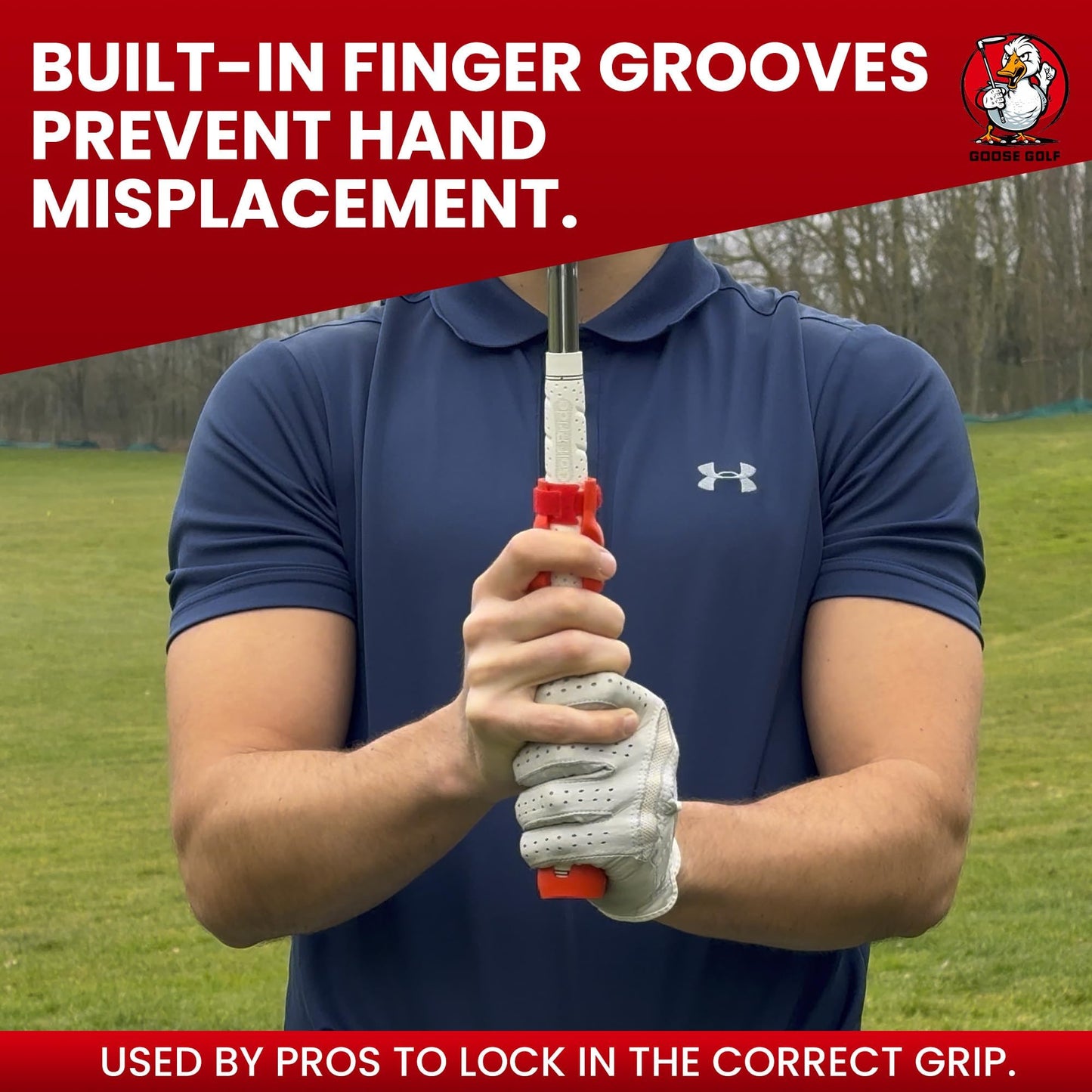 Golf Grip Trainer – Golf Training Aid For Correct Hand Positioning, Fits All Golf Clubs, Build Proper Grip Fundamentals For Consistent Practice - Medium (fits Standard/midsize Grips)
