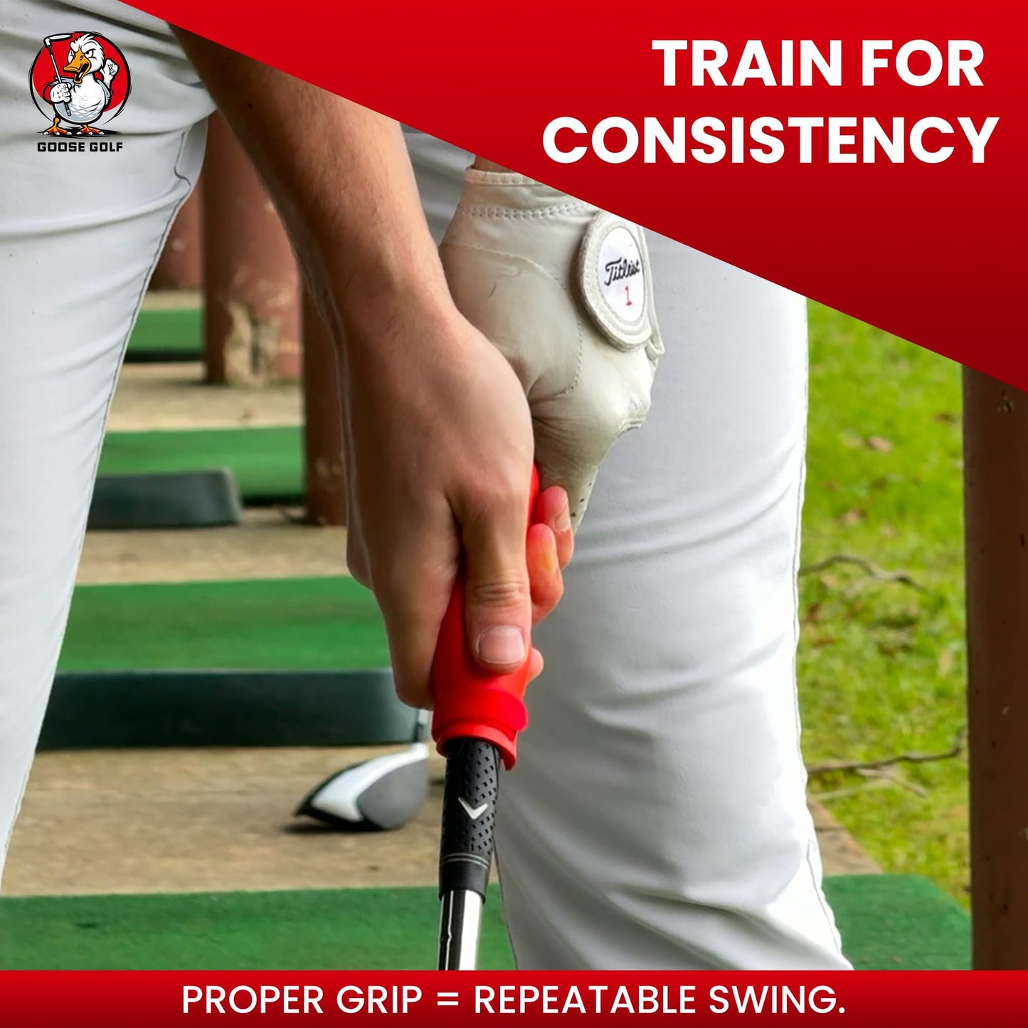 Golf Grip Trainer – Golf Training Aid For Correct Hand Positioning, Fits All Golf Clubs, Build Proper Grip Fundamentals For Consistent Practice - Medium (fits Standard/midsize Grips)