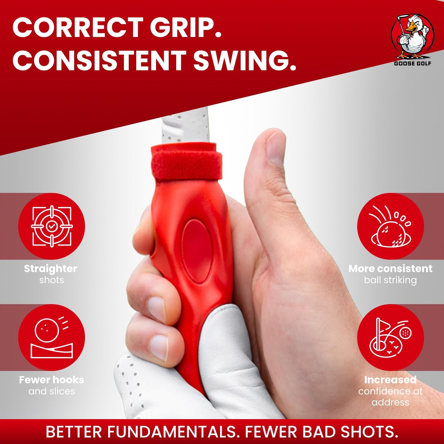 Golf Grip Trainer – Golf Training Aid For Correct Hand Positioning, Fits All Golf Clubs, Build Proper Grip Fundamentals For Consistent Practice - Medium (fits Standard/midsize Grips)