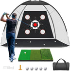 KLAODOT Golf Net with Practice Mat 10x7ft Hitting Net for Backyard Driving