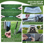 KLAODOT Golf Net with Practice Mat 10x7ft Hitting Net for Backyard Driving