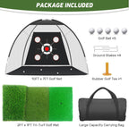 KLAODOT Golf Net with Practice Mat 10x7ft Hitting Net for Backyard Driving