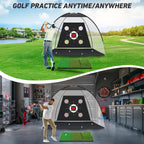 KLAODOT Golf Net with Practice Mat 10x7ft Hitting Net for Backyard Driving