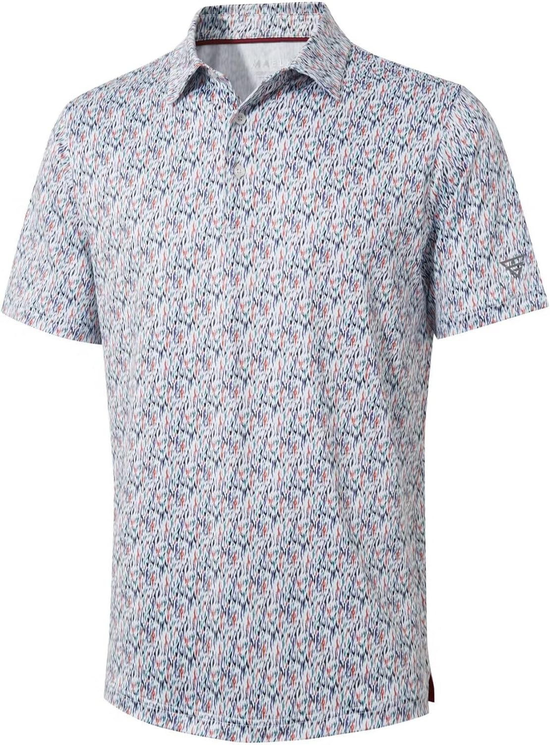 Golf Shirts For Men Dry Fit Short Sleeve Print Performance Moisture Wicking Polo Shirt - Motley Stream