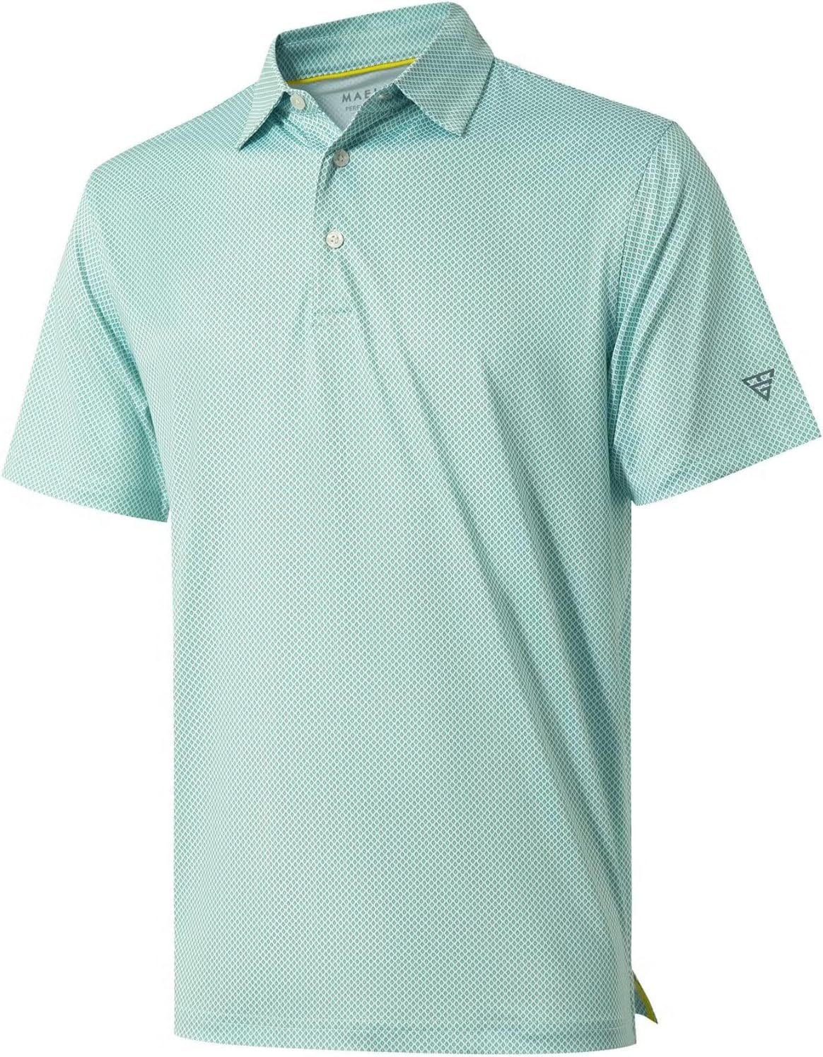 Golf Shirts For Men Dry Fit Short Sleeve Print Performance Moisture Wicking Polo Shirt - Green Plant