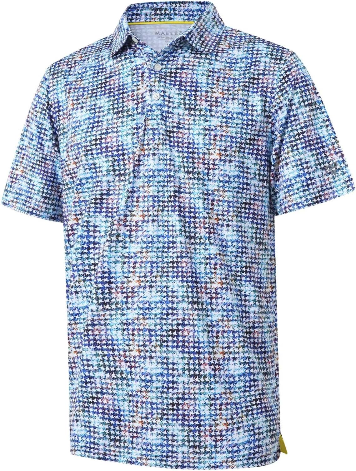 Golf Shirts For Men Dry Fit Short Sleeve Print Performance Moisture Wicking Polo Shirt - Astral Geo