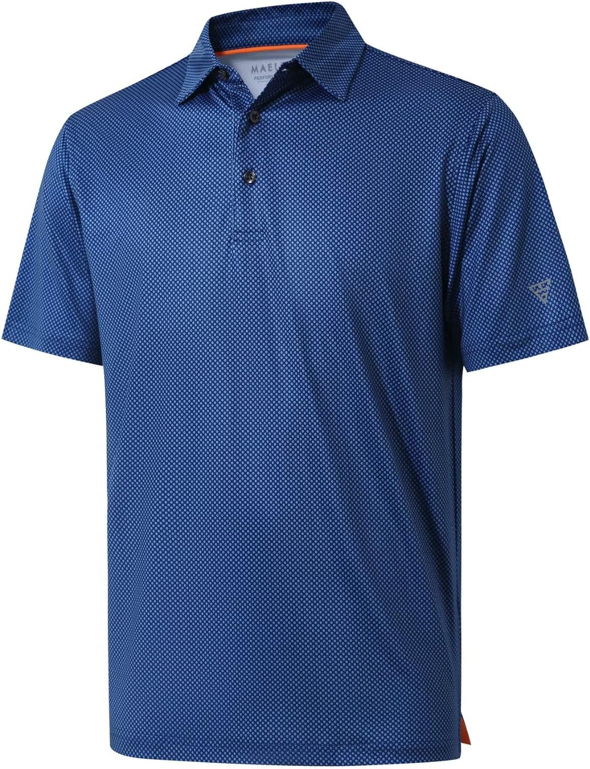 Golf Shirts For Men Dry Fit Short Sleeve Print Performance Moisture Wicking Polo Shirt - Blue Circle