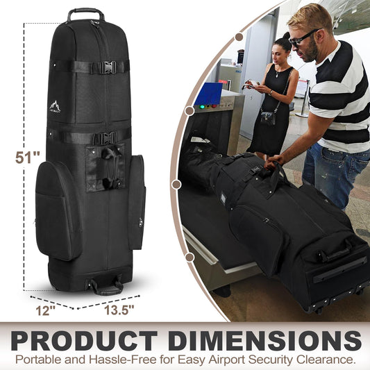 Himal Outdoors Heavy Duty 600D Wheeled Golf Travel Bag