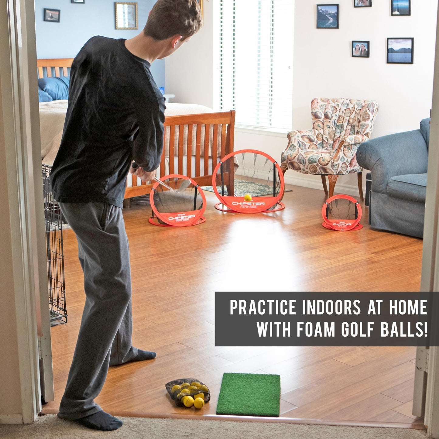 Gosports Chipster Pop-Up Golf Chipping Practice Net - Training Aid For Precision And Distance - Outdoor And Indoor Practice - Golf Gift - Chipster Range