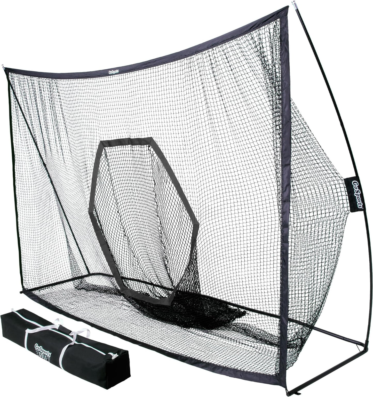 Gosports Golf Practice Hitting Net - Choose Between Huge 10 X 7 Ft Or 7 X 7 Ft Nets - Personal Driving Range For Indoor Or Outdoor Use - Designed By Golfers For Golfers - Pro 10'x7' Golf Net - Black