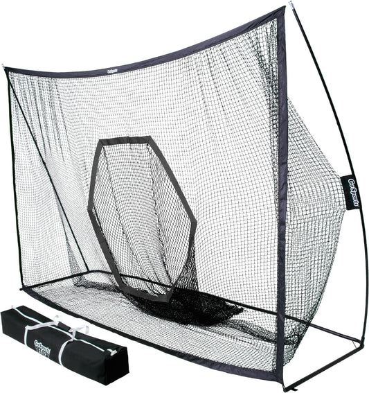 Gosports Golf Practice Hitting Net - Choose Between Huge 10 X 7 Ft Or 7 X 7 Ft Nets - Personal Driving Range For Indoor Or Outdoor Use - Designed By Golfers For Golfers - Pro 10'x7' Golf Net - Black