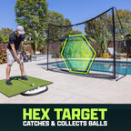 Gosports Golf Practice Hitting Net - Choose Between Huge 10 X 7 Ft Or 7 X 7 Ft Nets - Personal Driving Range For Indoor Or Outdoor Use - Designed By Golfers For Golfers - Pro 10'x7' Golf Net - Black