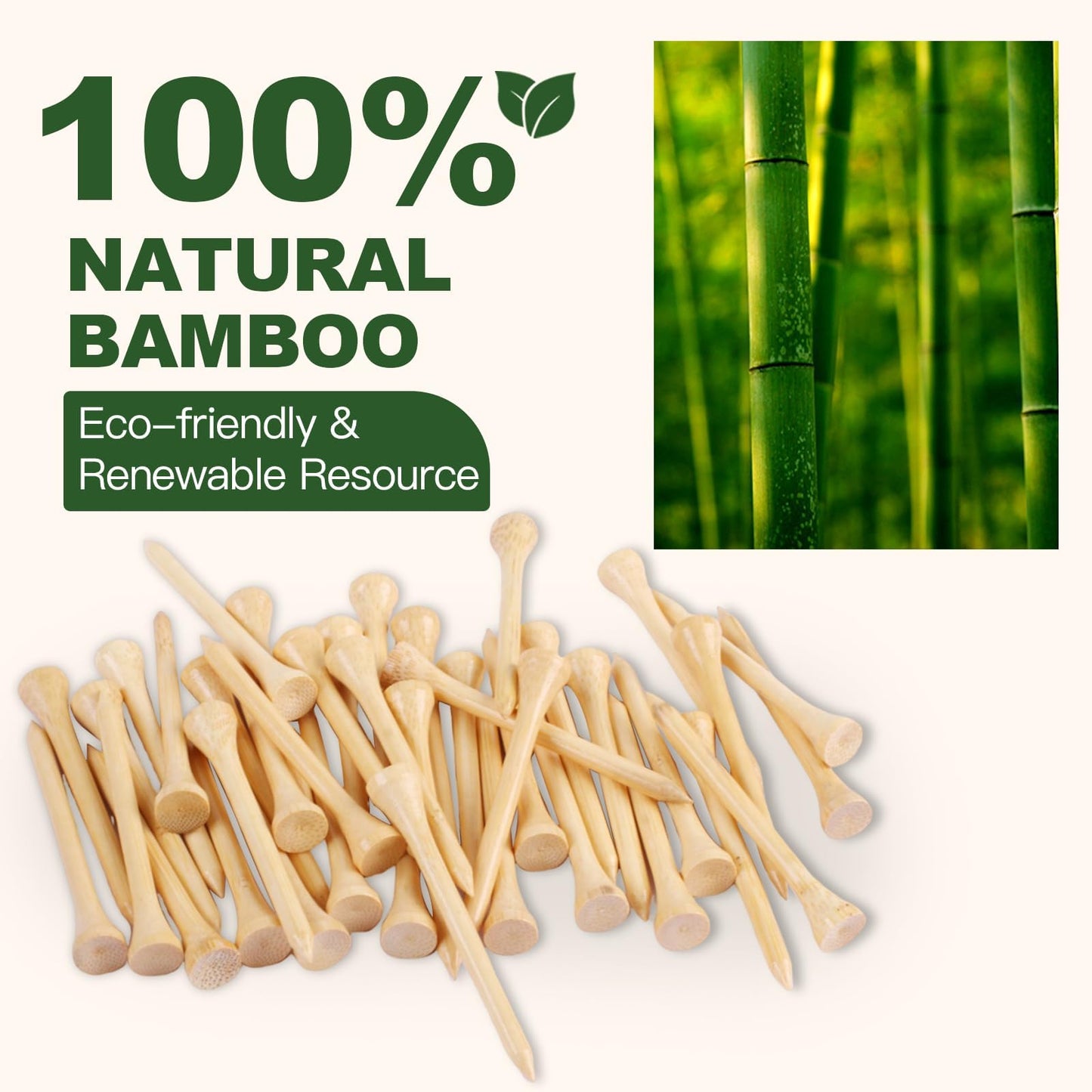 Guirnd Professional Bamboo Golf Tees 2 3/4 Inch (150 Pack)