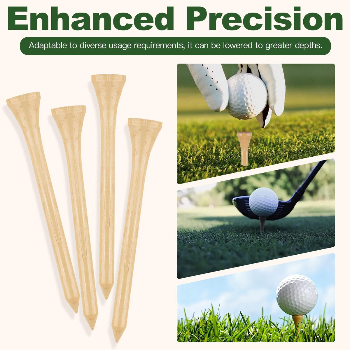 Guirnd Professional Bamboo Golf Tees 2 3/4 Inch (150 Pack)