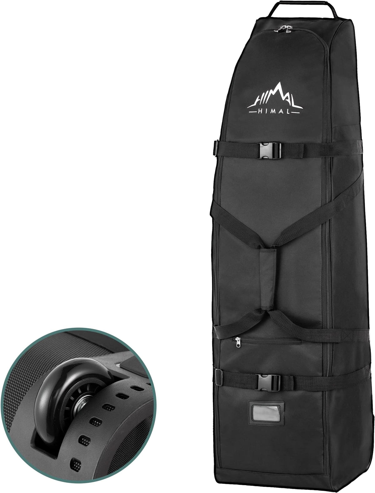 Himal Outdoors Soft-Sided Golf Travel Bag With Wheels, 600d Oxford Fabric | Water-Resistant 600d Oxford, Soft-Sided Design, Rolling Wheels, Excellent Zipper, Universal Fit, Airline Travel - Black