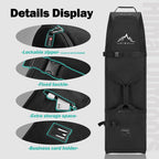 Himal Outdoors Soft-Sided Golf Travel Bag With Wheels, 600d Oxford Fabric | Water-Resistant 600d Oxford, Soft-Sided Design, Rolling Wheels, Excellent Zipper, Universal Fit, Airline Travel - Black