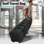 Himal Outdoors Soft-Sided Golf Travel Bag With Wheels, 600d Oxford Fabric | Water-Resistant 600d Oxford, Soft-Sided Design, Rolling Wheels, Excellent Zipper, Universal Fit, Airline Travel - Black
