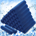 Hosuly 30 Pack Cooling Towels, 40"x12" Ice Breathable Soft Chilly Sweat Rag Microfiber Workout Rags For Gym Cooling Towels For Neck And Face For Yoga Golf Sport Running - Dark Blue
