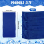 Hosuly 30 Pack Cooling Towels, 40"x12" Ice Breathable Soft Chilly Sweat Rag Microfiber Workout Rags For Gym Cooling Towels For Neck And Face For Yoga Golf Sport Running - Dark Blue