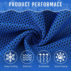 Hosuly 30 Pack Cooling Towels, 40"x12" Ice Breathable Soft Chilly Sweat Rag Microfiber Workout Rags For Gym Cooling Towels For Neck And Face For Yoga Golf Sport Running - Dark Blue