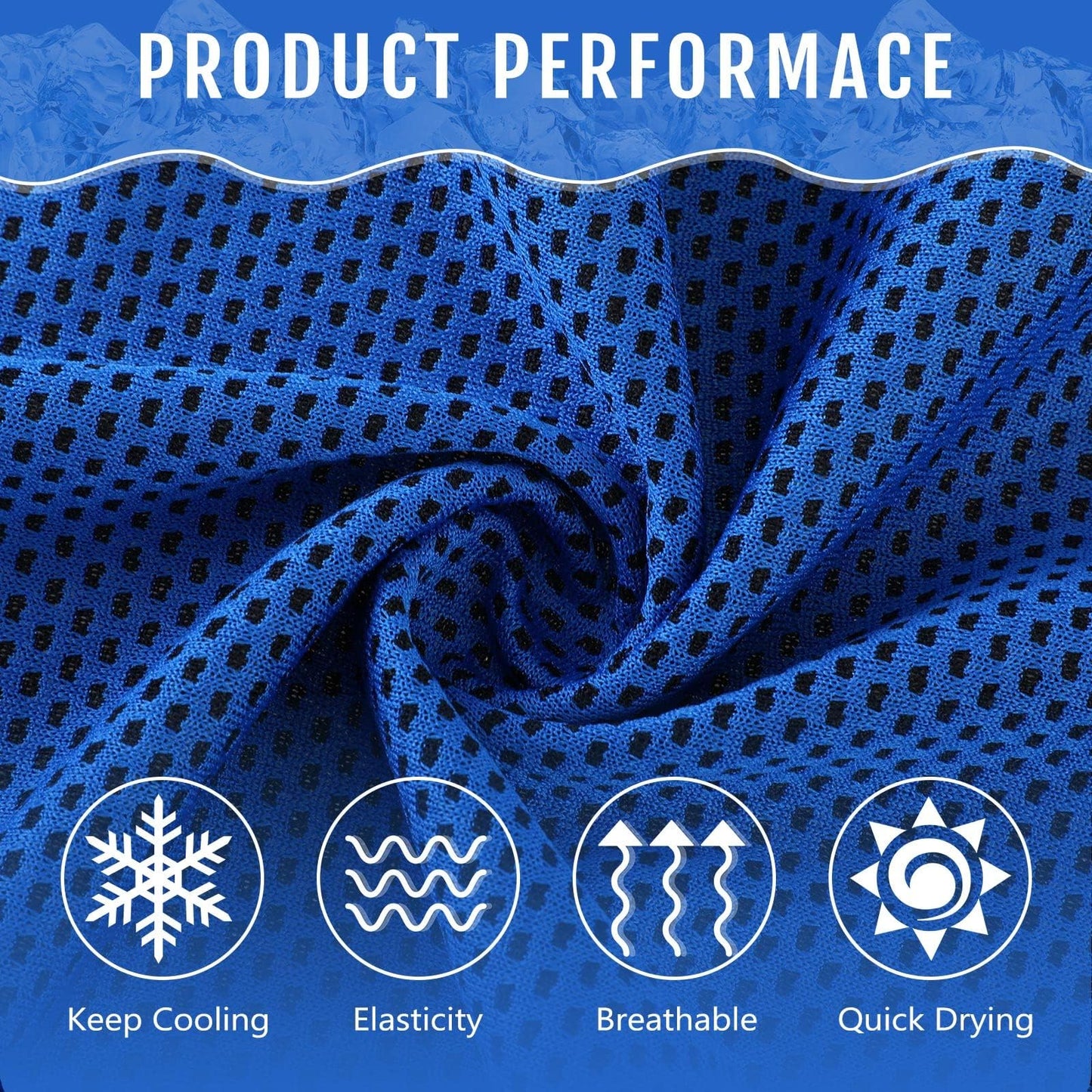 Hosuly 30 Pack Cooling Towels, 40"x12" Ice Breathable Soft Chilly Sweat Rag Microfiber Workout Rags For Gym Cooling Towels For Neck And Face For Yoga Golf Sport Running - Dark Blue
