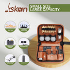 Jiskan Golf Accessories Set with Hi-End Leather Case, Rangefinder, Balls, Tees and Divot Tools