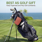 Jiskan Golf Accessories Set with Hi-End Leather Case, Rangefinder, Balls, Tees and Divot Tools