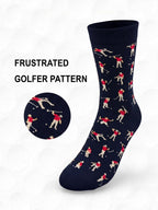 Kiomy Sock With Frustrated Golfer Design, Funny Golf Socks For Men, 1 Pair Per Pack - Size 8-13 - Black-Red