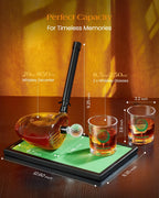 Kollea Handcrafted Golf Whiskey Decanter Set with 2 Golf Ball Glasses