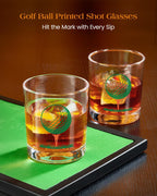 Kollea Handcrafted Golf Whiskey Decanter Set with 2 Golf Ball Glasses