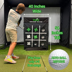 Large Premium Golf Short Game Backyard Game Indoor/outdoor Chipping And Pitching Net With True Auto Ball Return, 9 Holes Of Golf, Tic-Tac-Toe And More! - Wedge Game® 6 In 1 Short Game Net