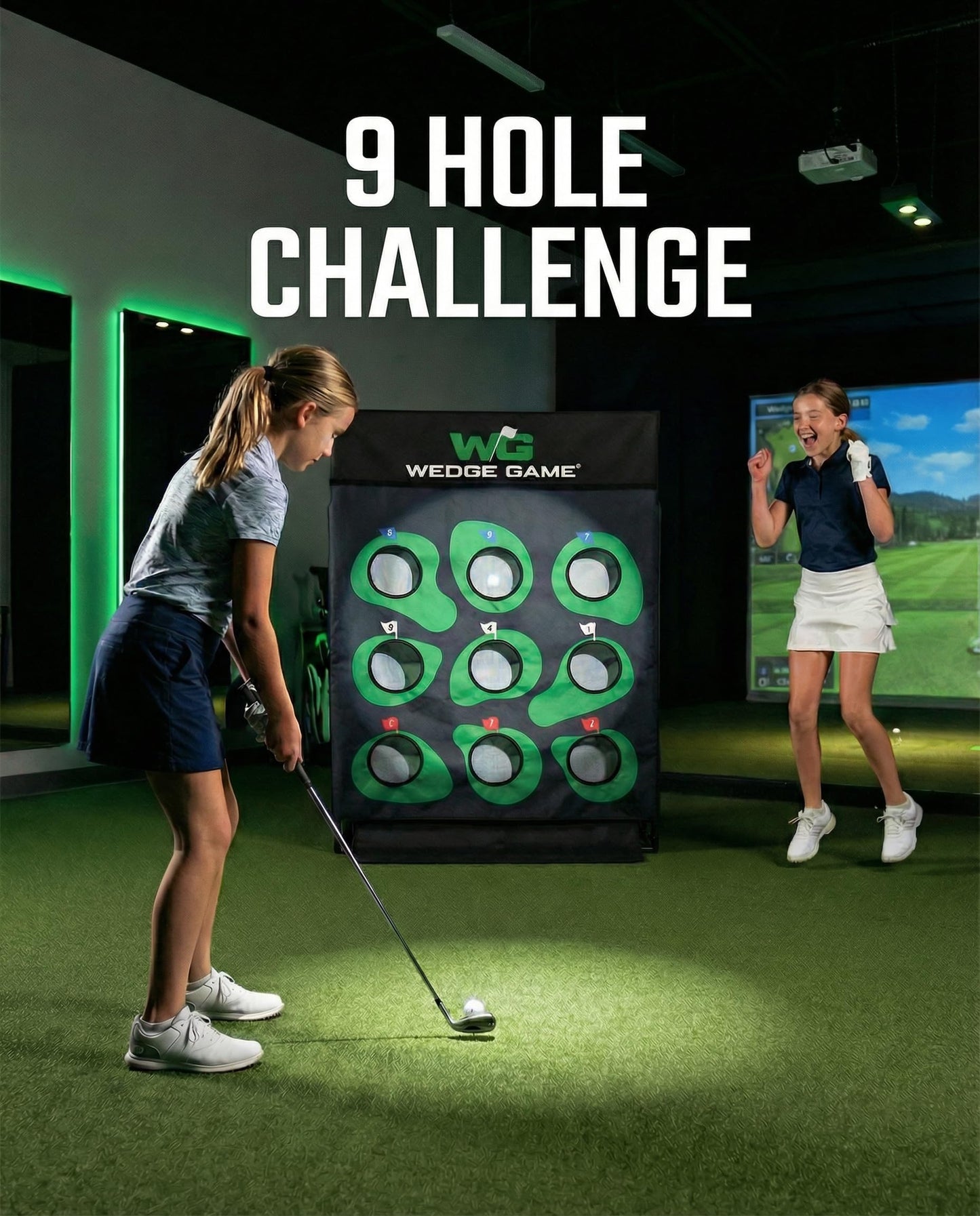 Large Premium Golf Short Game Backyard Game Indoor/outdoor Chipping And Pitching Net With True Auto Ball Return, 9 Holes Of Golf, Tic-Tac-Toe And More! - Wedge Game® 6 In 1 Short Game Net