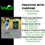 Large Premium Golf Short Game Backyard Game Indoor/outdoor Chipping And Pitching Net With True Auto Ball Return, 9 Holes Of Golf, Tic-Tac-Toe And More! - Wedge Game® 6 In 1 Short Game Net