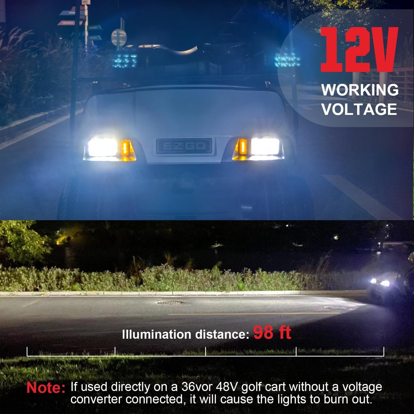 VYYOKMU LED Headlight and Tail Light Kit for EZGO TXT 1996-2013 Gas and Electric