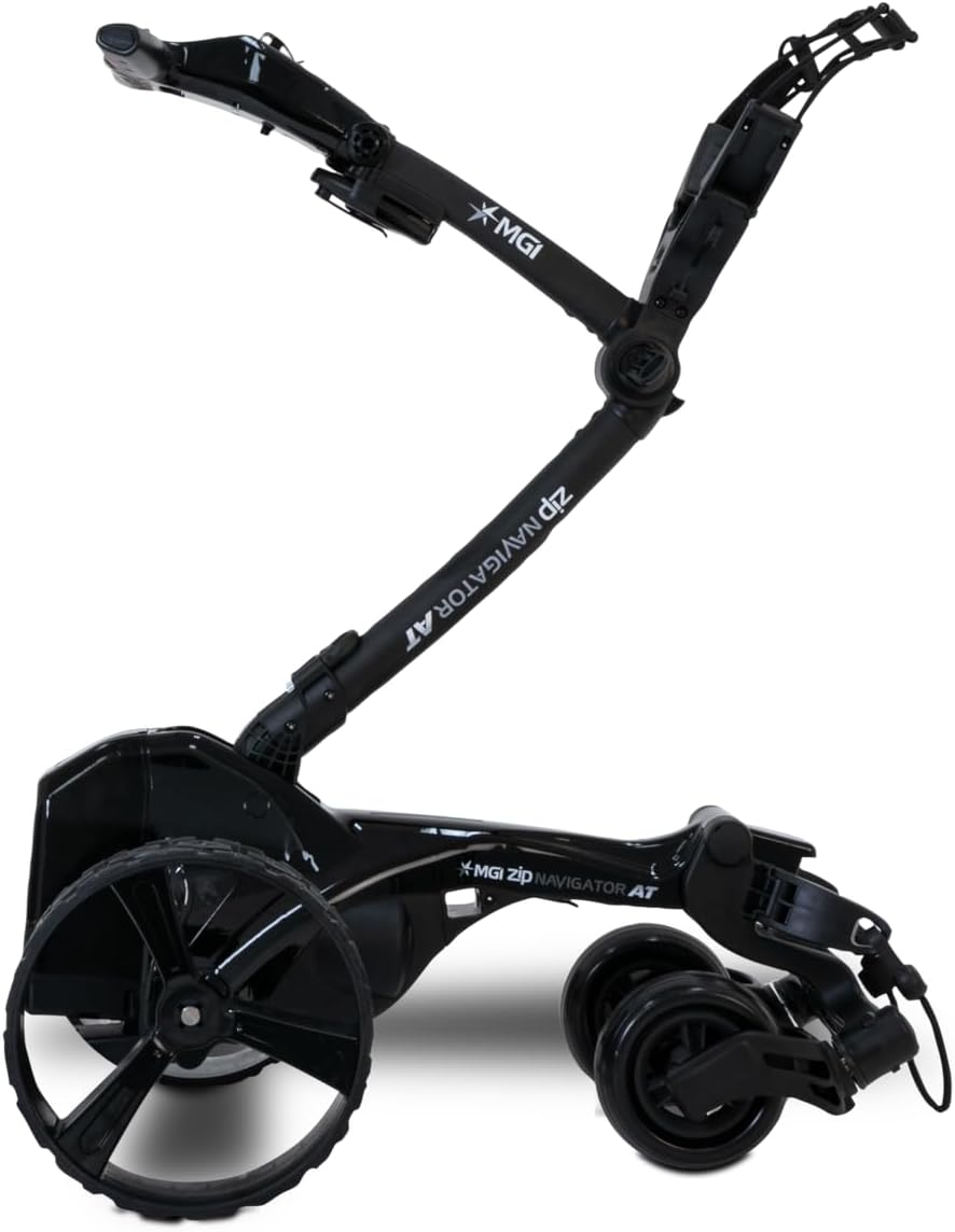 Mgi Zip Navigator All Terrain Electric Golf Cart - 36 Hole Battery - Remote Control - (drink, Umbrella, Gps-Phone) - Gloss Black-Matte Black