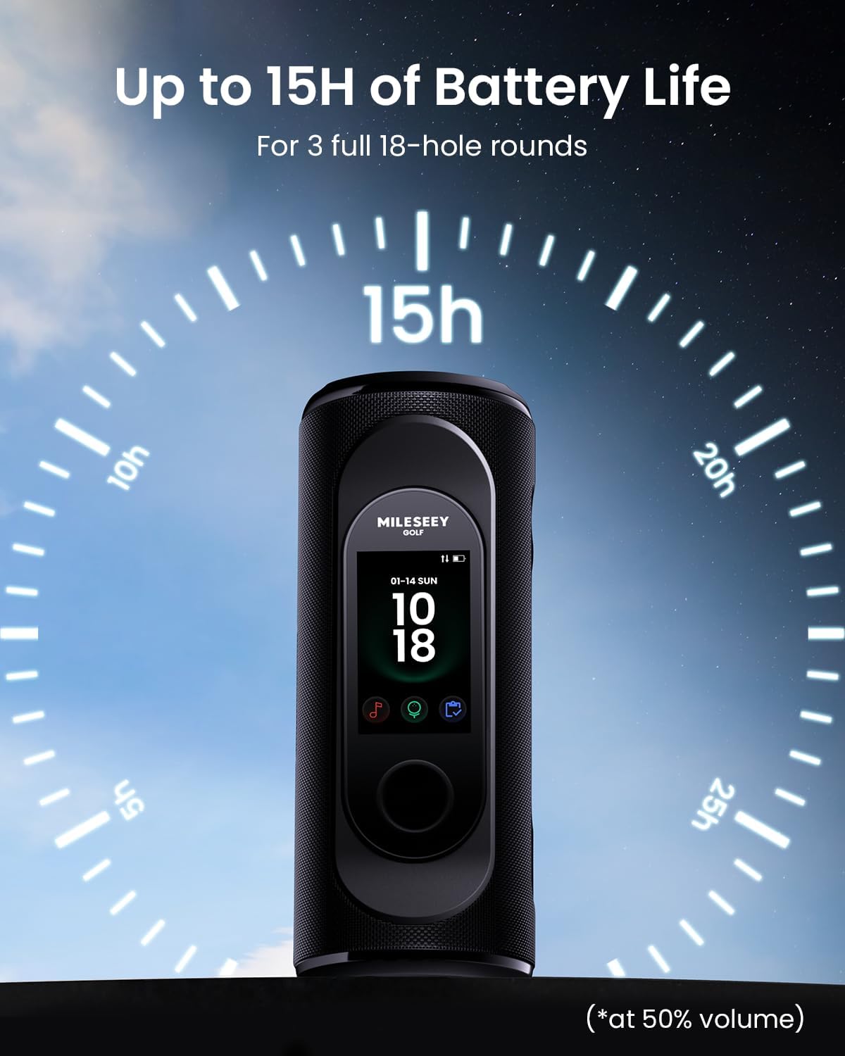 MiLESEEY GeneSonic Pro Golf Speaker with Detachable GPS Rangefinder Handheld